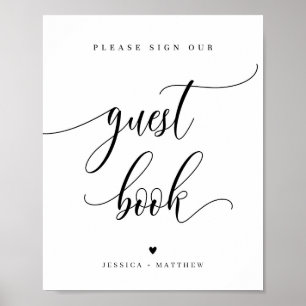 Poster Panneau du livre d'invité du script de nom personn
