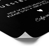 Poster Panneau du livre d'invité Jenga Mariage noir impri (Coin)