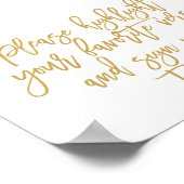 Poster Panneau du livre d'invité Mariage Verse lettre mai (Coin)