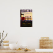Poster Panneau du marché de SeattlePike Place et vue sur  (Cuisine)