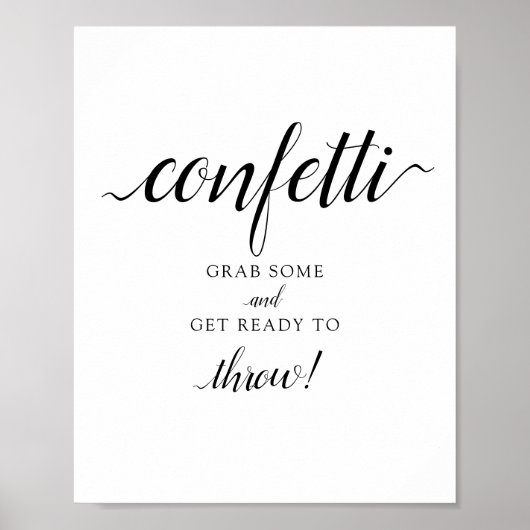 Poster Panneau du Mariage de calligraphie "Confetti" (Devant)