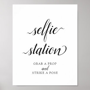 Poster Panneau du Mariage de calligraphie "Selfie Station