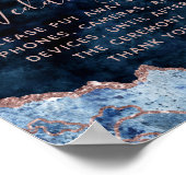 Poster Panneau du Mariage débranché Rose bleu marine (Coin)