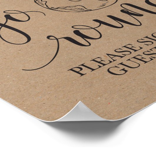 Poster Panneau du Mariage du Globe invité (Coin)