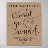 Poster Panneau du Mariage du Globe invité (Devant)