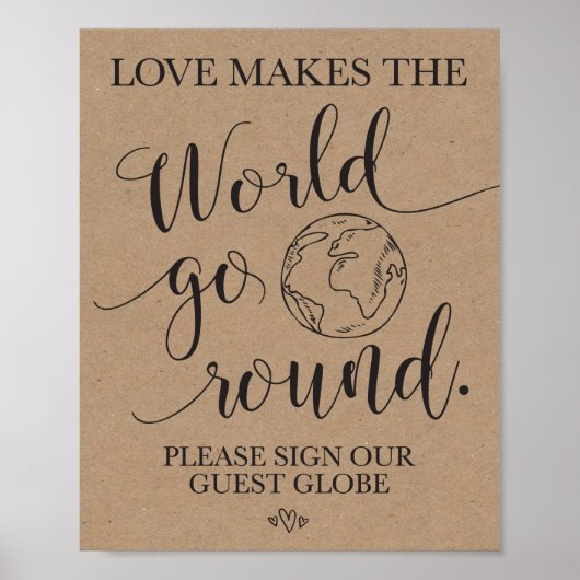 Poster Panneau du Mariage du Globe invité (Devant)