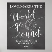 Poster Panneau du Mariage du Globe invité (Devant)