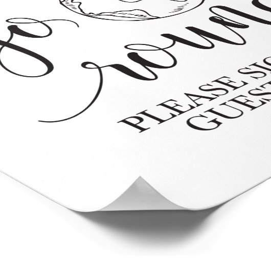 Poster Panneau du Mariage du Globe invité (Coin)