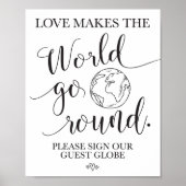 Poster Panneau du Mariage du Globe invité (Devant)