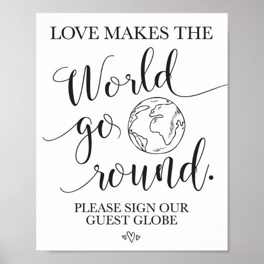 Poster Panneau du Mariage du Globe invité (Devant)