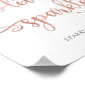 Poster Panneau du Mariage rose brillant "Let love" (Coin)