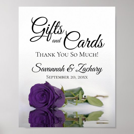 Poster Panneau du Mariage Royal Purple Rose Cadeaux et Ca (Devant)