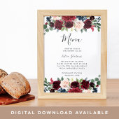 Poster Panneau du menu Bloom Radiant