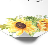 Poster Panneau du menu boissons mariage tournesol floral  (Coin)