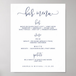 Poster Panneau du menu de la barre mariage - Script de re