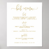 Poster Panneau du menu de la barre mariage - Script de re (Devant)