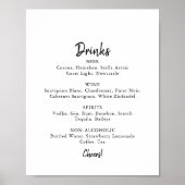 Poster Panneau du menu des boissons Mariages modernes (Devant)