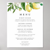 Poster Panneau du menu floral de citron 8x10 imprimable (Devant)