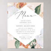 Poster Panneau du menu Mariage Boho Blooms (Devant)