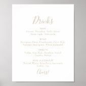Poster Panneau du menu Mariage Gold Simple Minimalist (Devant)