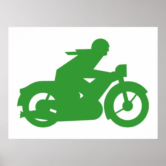 Poster Panneau du Motard Vert (Devant)