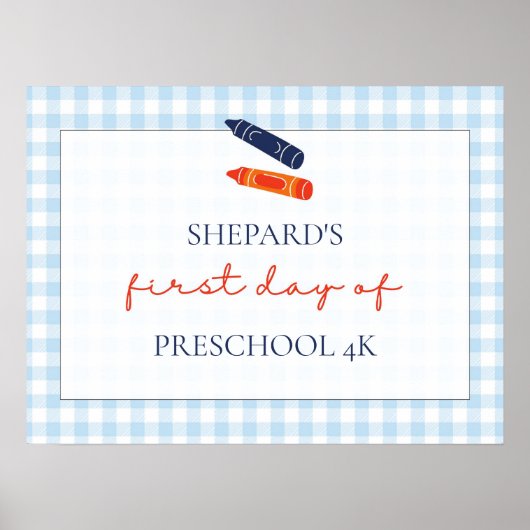 Poster panneau du premier jour de l'école (Devant)