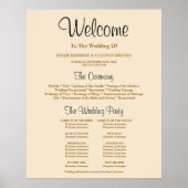 Poster Panneau du programme de cérémonie Mariage simple C (Devant)