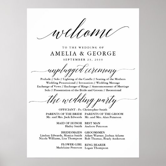 Poster Panneau du programme de mariage d'accueil (Devant)