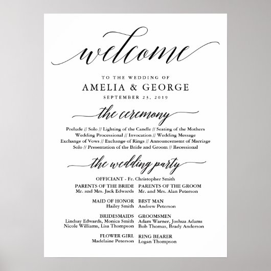 Poster Panneau du programme de mariage d'accueil (Devant)