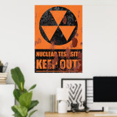 Poster Panneau du site d'essai nucléaire rouillé (Bureau à domicile)