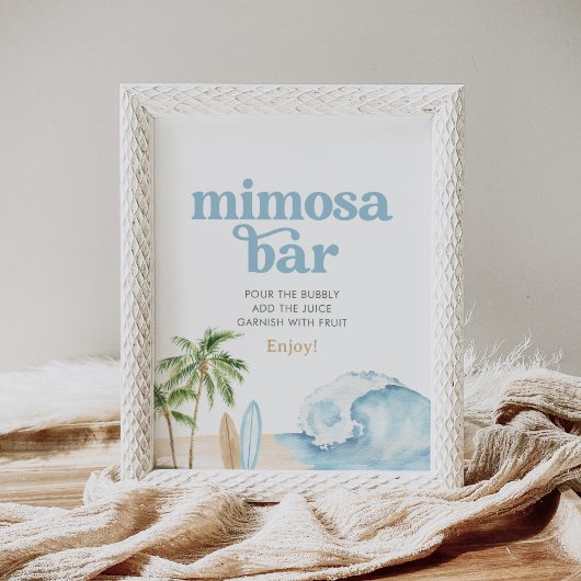 Poster Panneau du Surf de plage Mimosa Bar