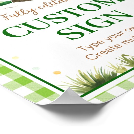 Poster Panneau d'une table d'anniversaire de canard chanc (Coin)