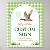 Poster Panneau d'une table d'anniversaire de canard chanc (Devant)