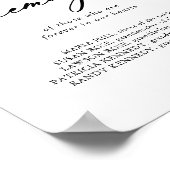 Poster Panneau élégant de calligraphie chic en souvenir a (Coin)