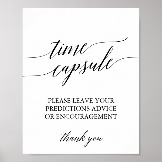 Poster Panneau élégant de calligraphie noire pour capsule (Devant)