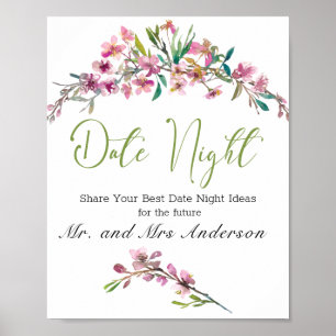 Poster Panneau élégant de fleurs de cerisier rose pour so