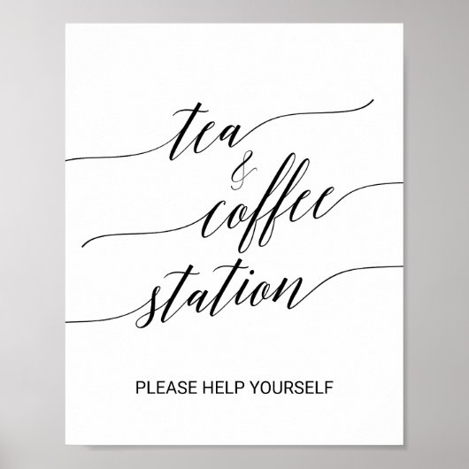Poster Panneau élégant de thé et café en calligraphie noi (Devant)