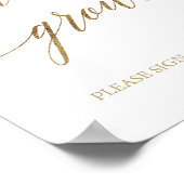 Poster Panneau élégant en calligraphie dorée Love Grows (Coin)