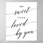 Poster Panneau élégant en calligraphie noire aimé de vous (Devant)