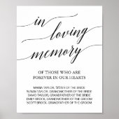 Poster Panneau élégant en calligraphie noire en souvenir (Devant)