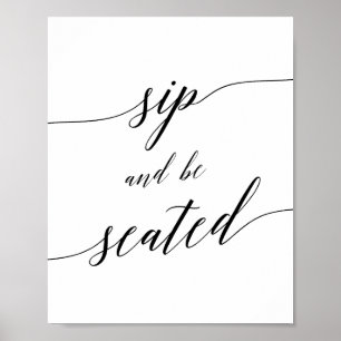Poster Panneau Élégant en Calligraphie Noire 'Sipez et As