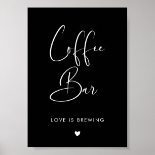 Poster Panneau élégant et moderne Black Coffee Bar