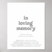 Poster Panneau élégant Formel Minimal In Loving Memory (Devant)
