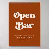 Poster Panneau élégant rétro Burnt Orange Mariage Open Ba (Devant)