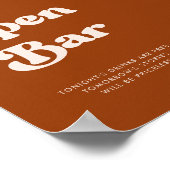 Poster Panneau élégant rétro Burnt Orange Mariage Open Ba (Coin)