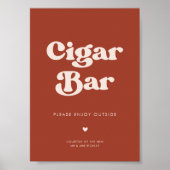 Poster Panneau élégant rétro Mariage en terre cuite Cigar (Devant)