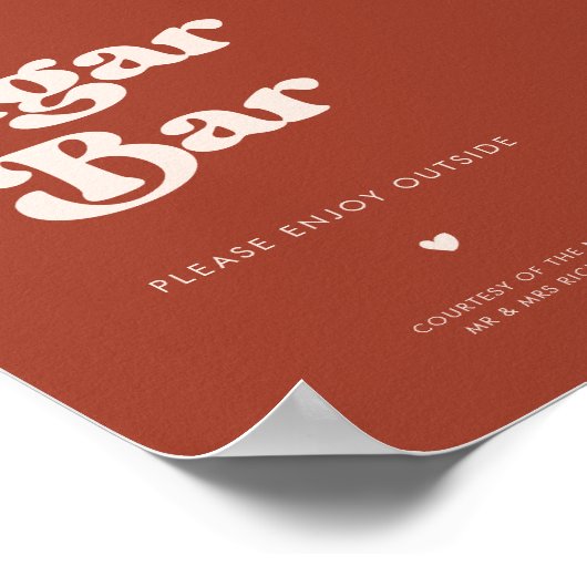 Poster Panneau élégant rétro Mariage en terre cuite Cigar (Coin)