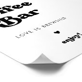 Poster Panneau élégant rétro noir & blanc Coffee Bar (Coin)