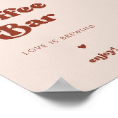 Poster Panneau élégant rétro Peach Pink Mariage Coffee Ba (Coin)