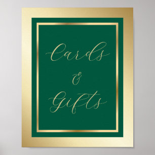 Poster Panneau Emerald Green et Gold Cartes et Cadeaux